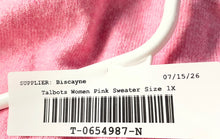 Load image into Gallery viewer, Talbots Womens Pink Argyle 3/4 Sleeve Button Front Cardigan Sweater Size 1X