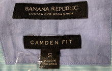 Load image into Gallery viewer, Banana Republic Mens Blue Camden Fit Long Sleeve Button-Up Shirt Size Small