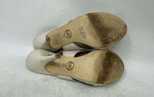 Load image into Gallery viewer, Michael Kors Womens Beige Leather Peep Toe Stiletto Slingback Heels Size 8M