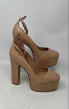 Load image into Gallery viewer, Arezzo Womens Beige Leather Square Toe Adjustable Strap Platform Heels Sz EU 40