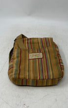 Load image into Gallery viewer, Fossil Womens Brown Striped Inner Pockets Adjustable Strap Crossbody Bag