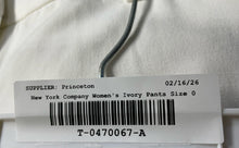 Load image into Gallery viewer, New York & Company Womens Ivory Flat Front Stretch Pockets Dress Pants Size 0