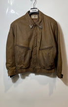 Load image into Gallery viewer, Alamos Mens Brown Genuine Leather Long Sleeve Bomber Jacket Size XL