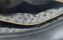 Load image into Gallery viewer, DKNY Womens Black Logo Printed Inner Pockets Double Handle Shoulder Bag