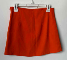Load image into Gallery viewer, Zara Womens Orange Flat Front Side Zipper Short A-Line Skirt Size Small