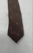 Load image into Gallery viewer, Paco Rabanne Mens Brown Printed Keeper Loop Formal Adjustable Pointed Tie