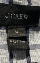 Load image into Gallery viewer, J.Crew Mens Gray Blue Plaid Cotton Long Sleeve Collared Button-Up Shirt Size S