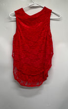 Load image into Gallery viewer, MBM Fashion Womens Red Floral Lace Sleeveless Round Neck Layered Tank Top Size S