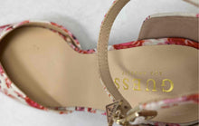 Load image into Gallery viewer, Guess Womens Multicolor Floral Leather Pointed Toe Ankle Strap Heels Size 8.5M