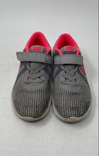 Load image into Gallery viewer, Nike Girls Revolution 4 943307-003 Gray Pink Hook & Loop Sneaker Shoes Size 1.5Y