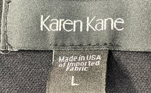 Load image into Gallery viewer, Karen Kane Womens Black And White Abstract V-Neck Long Sleeve Shift Dress Size L
