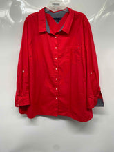 Load image into Gallery viewer, Tommy Hilfiger Mens Red Cotton Long Sleeve Collared Button-Up Shirt Size 3X