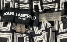 Load image into Gallery viewer, Karl Lagerfeld Womens White Black Geometric Elastic Waist Capri Pants Size L