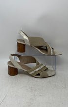 Load image into Gallery viewer, Donald Pliner Womens Radly Cream Brown Leather Slingback Heels Size 8.5M