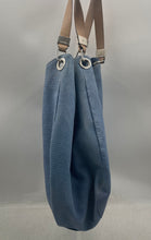 Load image into Gallery viewer, Prune Womens Blue Inner Zip Pocket Double Handle Shoulder Hobo Bag