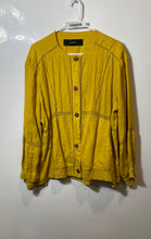Load image into Gallery viewer, Zara Womens Mustard Long Sleeve Button Front Blouse Top Size Large