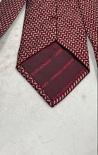 Load image into Gallery viewer, Giorgio Armani Mens Red Beige Geometric Silk Keeper Loop Adjustable Pointed Tie