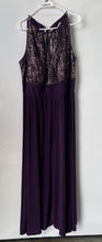 Load image into Gallery viewer, Avenue Womens Dark Purple Lace Bodice Sleeveless Pleated Maxi Dress Size 22