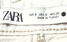 Load image into Gallery viewer, Zara Womens White Denim Stretch Light Wash Pockets Wide-Leg Jeans Size S
