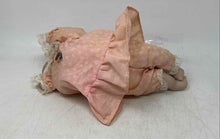 Load image into Gallery viewer, Unbranded Porcelain Pink Lace Bonnet Dress Eyes Closed Wind Up Baby Girl Doll