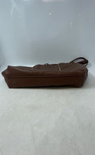 Load image into Gallery viewer, BCBG Womens Brown Leather Bag Charm Double Handle Tote Handbag
