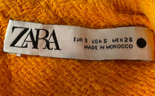 Load image into Gallery viewer, Zara Womens Orange Textured Sleeveless Crew Neck Back-Zip Mini Dress Size Small
