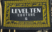 Load image into Gallery viewer, Level Ten Couture Mens Black Gold Baroque Short Sleeve Button-Up Shirt Size S