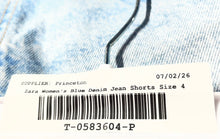Load image into Gallery viewer, Zara Womens Blue Denim Medium Wash Raw Hem Pockets Cut-Off Shorts Size 4