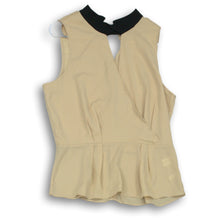 Load image into Gallery viewer, 7th Avenue Womens Beige Sleeveless Peplum Blouse Top Size M