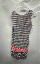 Load image into Gallery viewer, Mario Serrani Womens Black White Geometric Sleeveless Round Neck Mini Dress Sz 6