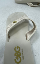 Load image into Gallery viewer, G By Guess Womens Beige Monogram Slip-On Flip-Flop Sandals Size 6M