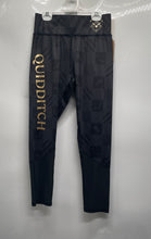 Load image into Gallery viewer, Harry Potter Womens Black Gold Elastic Waist Compression Leggings Size S