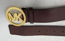 Load image into Gallery viewer, Michael Kors Womens Brown Signature Print Adjustable Strap Dress Belt Size Small