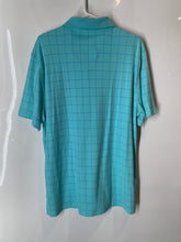 Load image into Gallery viewer, IZOD Mens Blue Check Cotton Short Sleeve Golf Polo Shirt Size Large With Tag