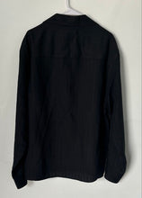 Load image into Gallery viewer, Zara Mens Black Long Sleeve Spread Collar Chest Pockets Button-Up Shirt Size L