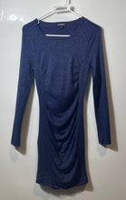 Load image into Gallery viewer, Express Womens Blue Long Sleeve Round Neck Bodycon Dress Size Small
