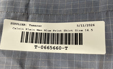 Load image into Gallery viewer, Calvin Klein Mens Blue Printed Long Sleeve Dress Shirt Size 16.5
