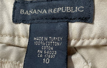 Load image into Gallery viewer, Banana Republic Womens Beige Cotton Flat Front Wide-Leg Dress Pants Size 10