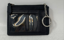 Load image into Gallery viewer, Coach Womens Black Gray Signature Canvas Keychain Mini ID Card Coin Wallet