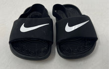 Load image into Gallery viewer, Nike Toddler Boys Kawa BV1094-001 Black Open Toe Slip-On Slide Sandals Size 5C