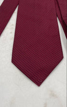 Load image into Gallery viewer, Valentino Mens Burgundy Textured Silk Keeper Loop Adjustable Pointed Tie