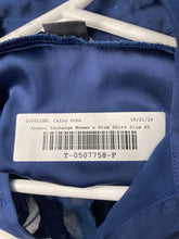 Load image into Gallery viewer, Armani Exchange Womens Blue Long Sleeve Double Pocket Button-Up Shirt Size XS