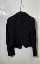 Load image into Gallery viewer, Zara Womens Black Tweed Long Sleeve Notch Collar 2-Button Blazer Size XS