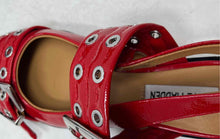 Load image into Gallery viewer, Steve Madden Womens Graya Red Black Pointed Toe Buckle Slingback Flats Size 6 M