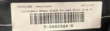 Load image into Gallery viewer, Lululemon Womens Cates Black Striped Short Sleeve Crew Neck T-Shirt Size 8