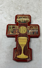 Load image into Gallery viewer, Lot Of 10 Mixed Of Random Menorah Host Gold Embossed Epoxy Cross Figurines