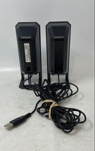 Load image into Gallery viewer, Set Of 2 Pcs Dell A225 Black Silver-Tone Wired Computer Speaker Untested
