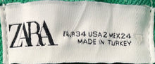 Load image into Gallery viewer, Zara Womens Green Raw Hem Pockets Denim Straight Leg Jeans Pants Size 2