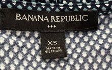 Load image into Gallery viewer, Banana Republic Womens Blue White Printed Long Sleeve Wrap Blouse Top Size XS