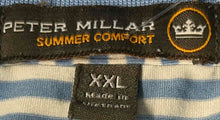Load image into Gallery viewer, Peter Millar Mens Summer Comfort White Blue Striped Polo Shirt Size XXL